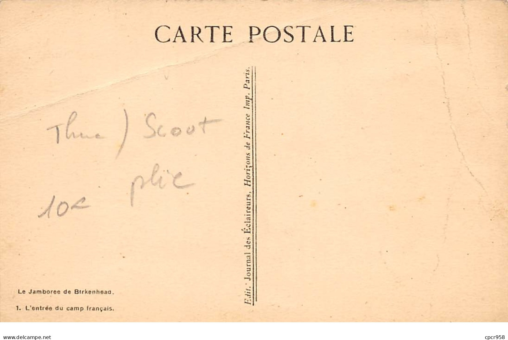 Scoutisme - N°64418 - Le Jamboree De Birkenhead - L'entrée Du Camp Français N°1 - Carte Pliée Vendues En L'état - Scouting