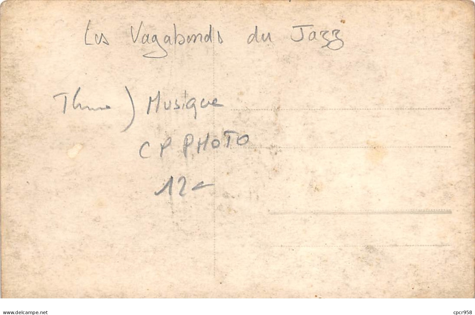 Musique - N°64445 - Les Vagabonds Du Jazz - Carte Photo Vendue En L'état - Musica E Musicisti
