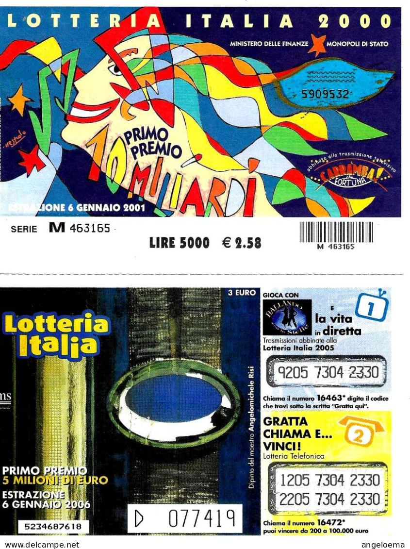 ITALIA ITALY - 8 Biglietti Lotteria Anni 1990-2000 - Lottery Tickets