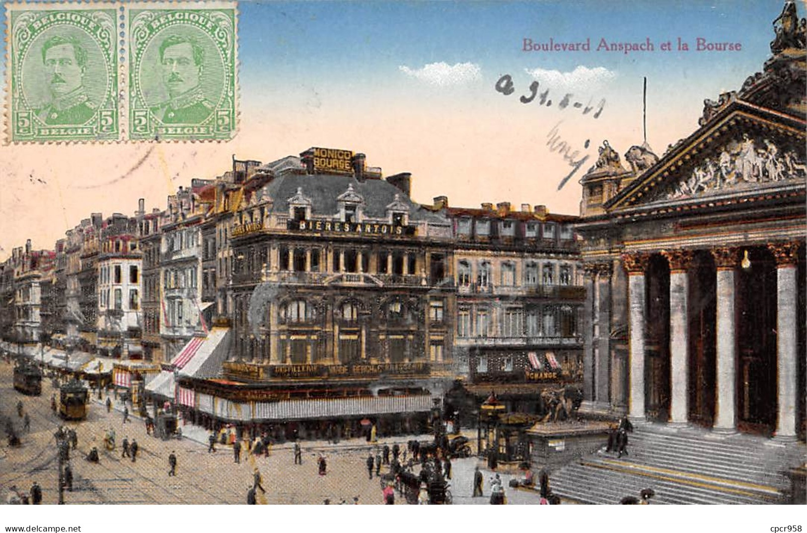 Belgique - N°65911 - Bruxelles - Boulevard Anspach Et La Bourse - Prachtstraßen, Boulevards