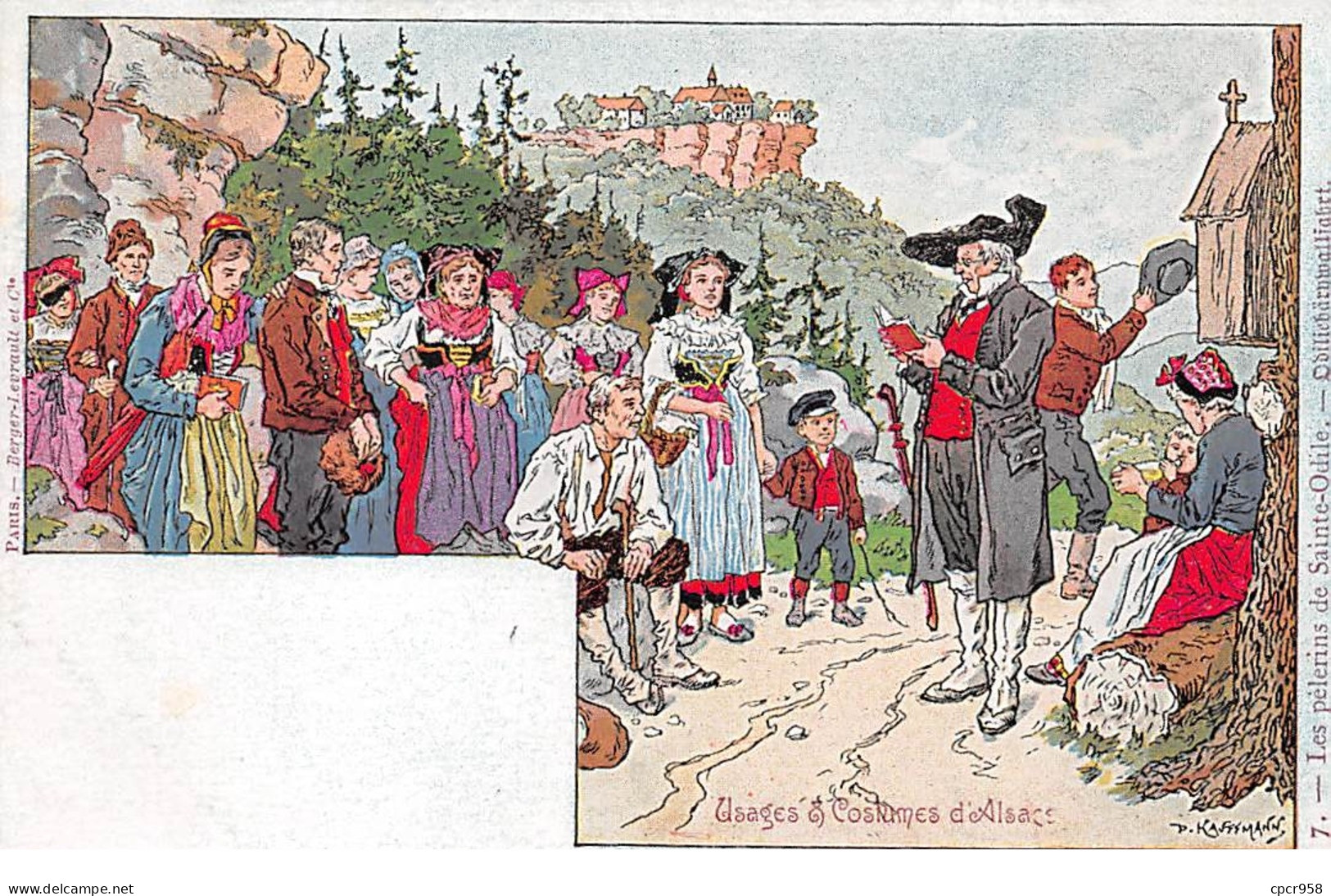 Illustrateur - N°66939 - Kauffmann - Usages Et Costumes D'Alsace - N°7 Les Pélerins Des Sainte-Odile - Kauffmann, Paul