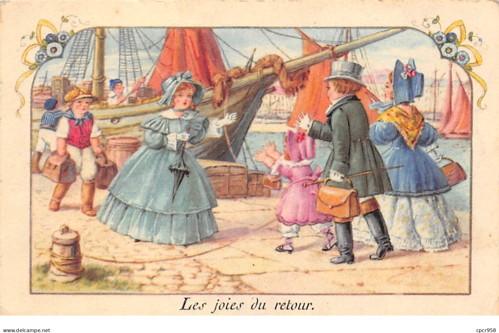 Illustrateur - N°66033 - P. Ebner - Les Joies Du Retour - Une Jeune Femme Retrouvant Sa Famille Sur Un Quai - Ebner, Pauli