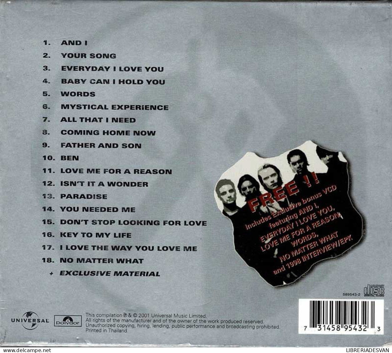 Boyzone - Ballads - The Ultimate Love Songs Collection 1993~2001. CD + DVD - Disco, Pop