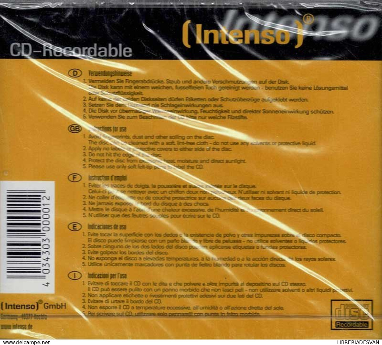 Intenso CD-R 650 Mb 1x24. 74 Min. - Sonstige & Ohne Zuordnung