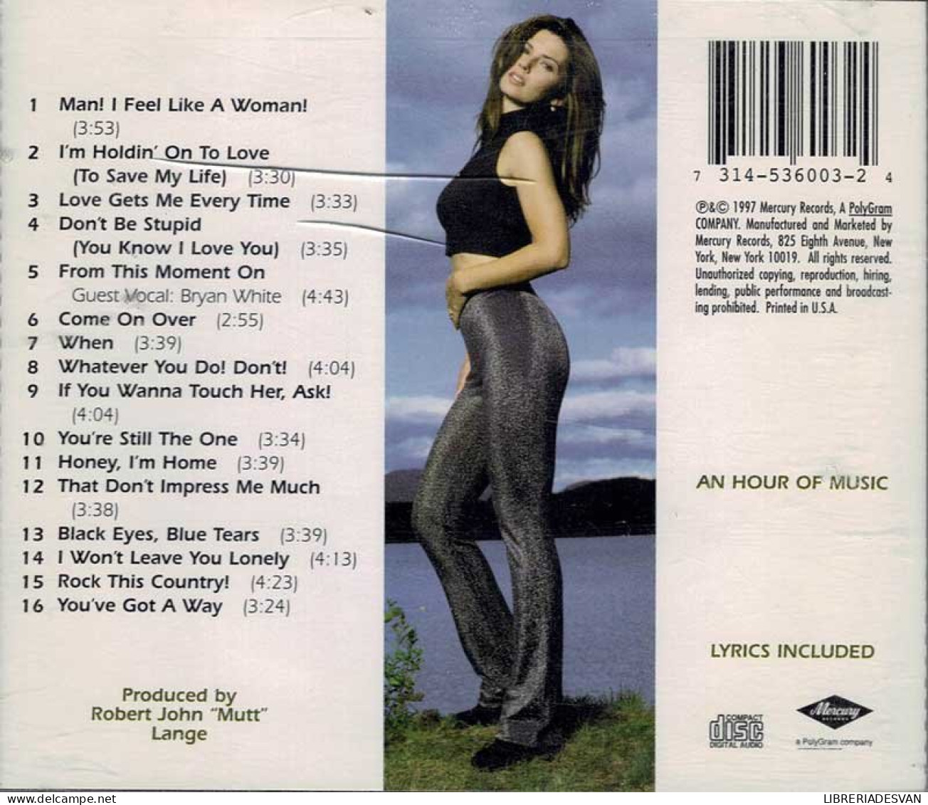 Shania Twain - Come On Over. CD - Country Y Folk