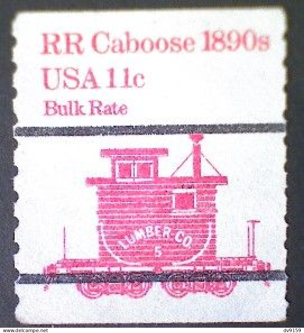 United States, Scott #1905a, Used(o), 1984 Coil, Transportation Series: Caboose Of 1890s, 11¢, Red - Usati