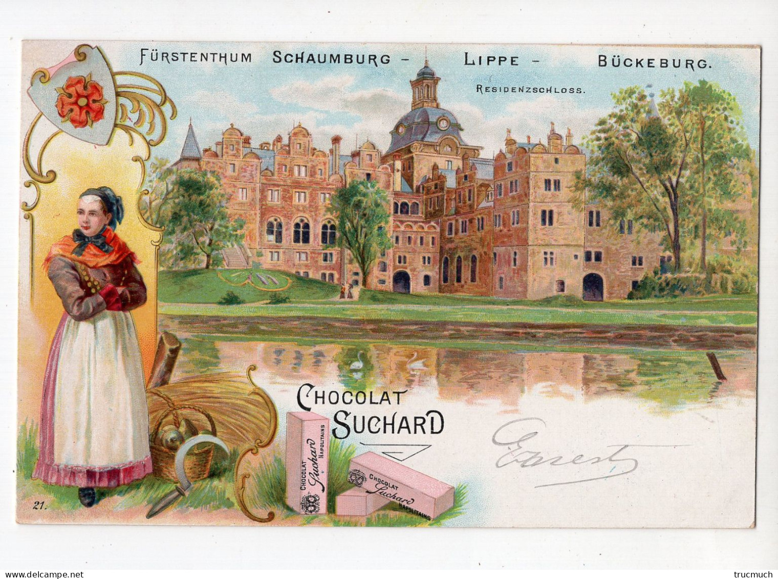 Fürstenthum SCHAUMBURG - LIPPE - BÜCKEBURG *litho *1901*publicité Chocolat SUCHARD* - Bückeburg