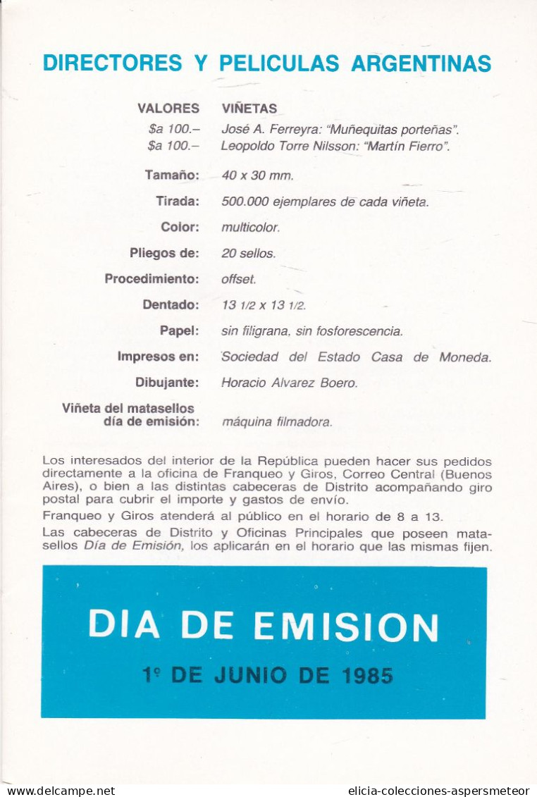 Argentina - 1985 - Booklet - Collection Of Argentine Postage Stamps ENCOTEL - Philatelique Service - Caja 30 - Cuadernillos