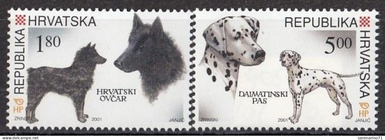 CROATIA 583-584,unused (**) Dogs - Croacia
