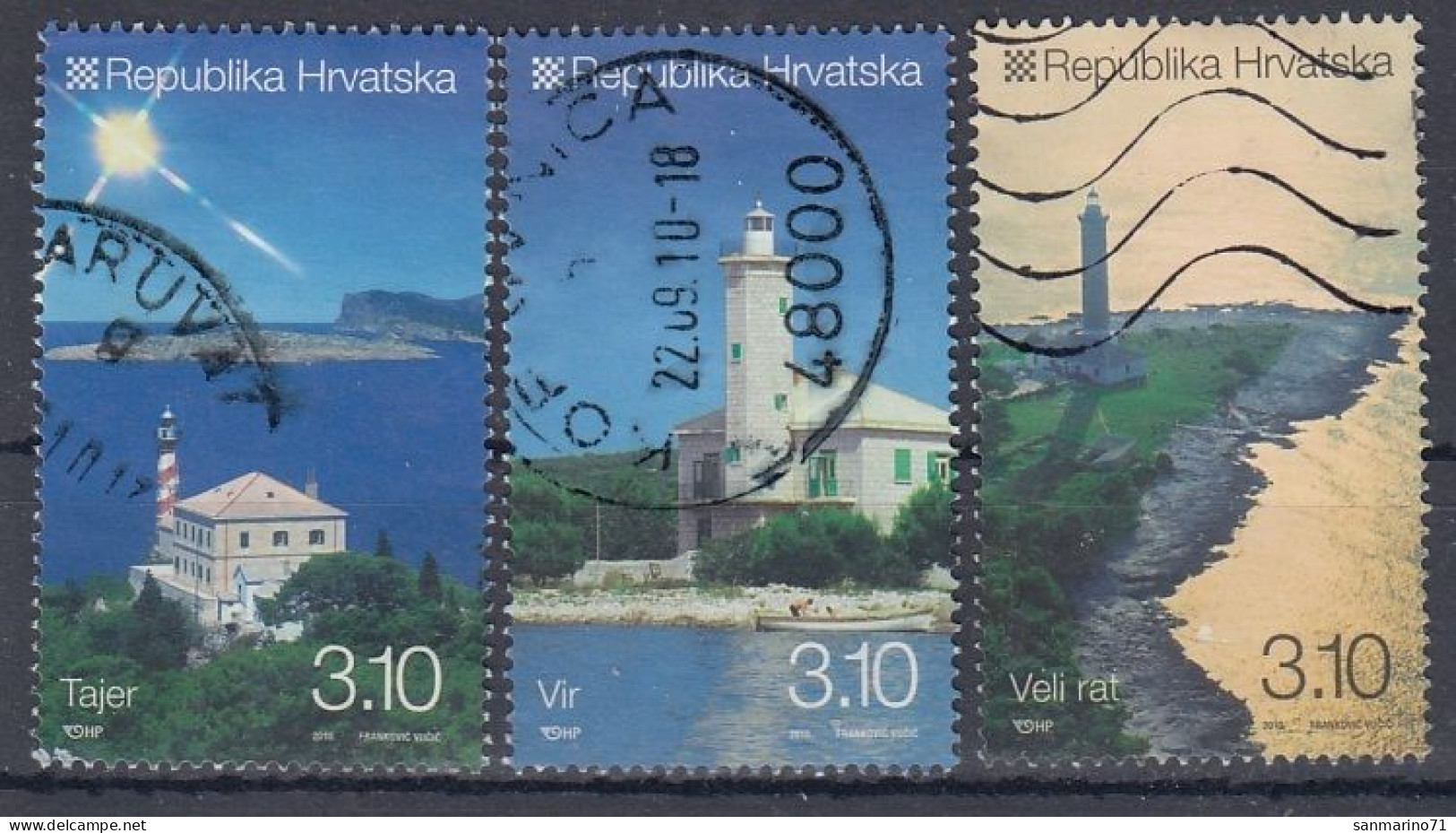 CROATIA 961-963,used,hinged,lighthouses - Croacia