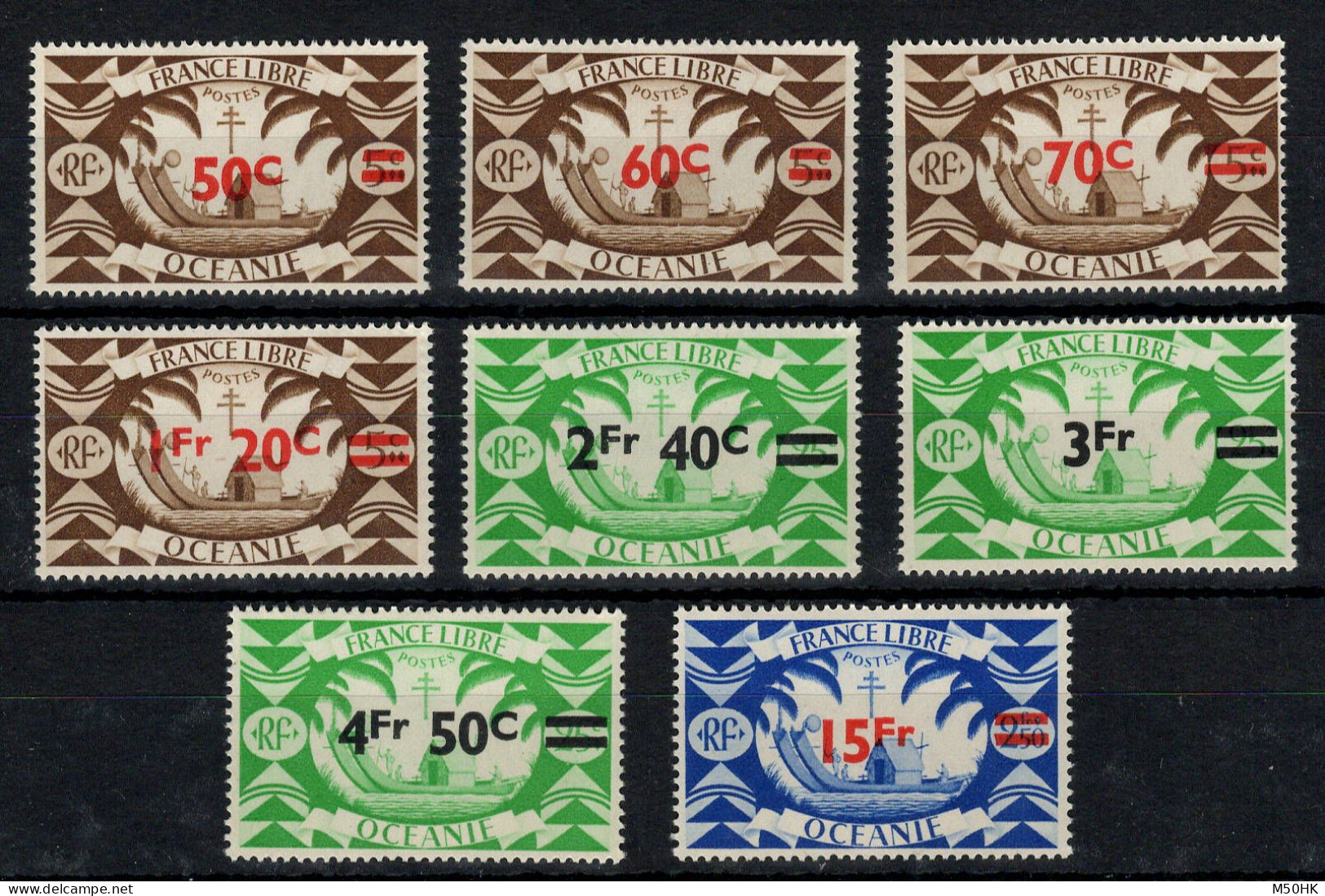 Oceanie - YV 172 à 179 Complete N** MNH Luxe , Serie De Londres Surchargée , Cote 14 Euros - Nuevos