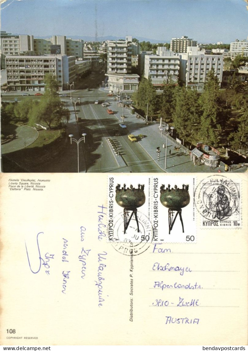 Cyprus, NICOSIA, Liberty Square (1983) Postcard - Cyprus