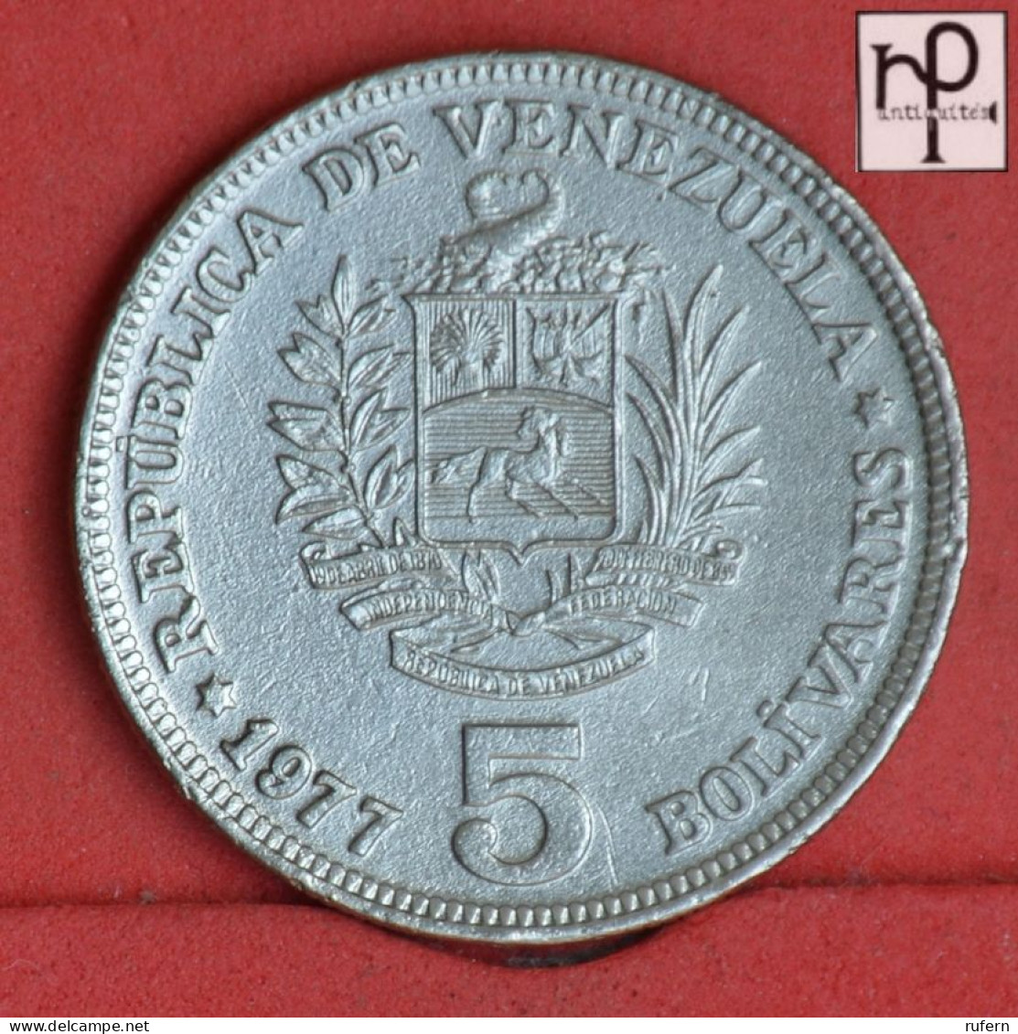 VENEZUELA 5 BOLIVARS 1977 -    KM# 53,1 - (Nº58896) - Venezuela