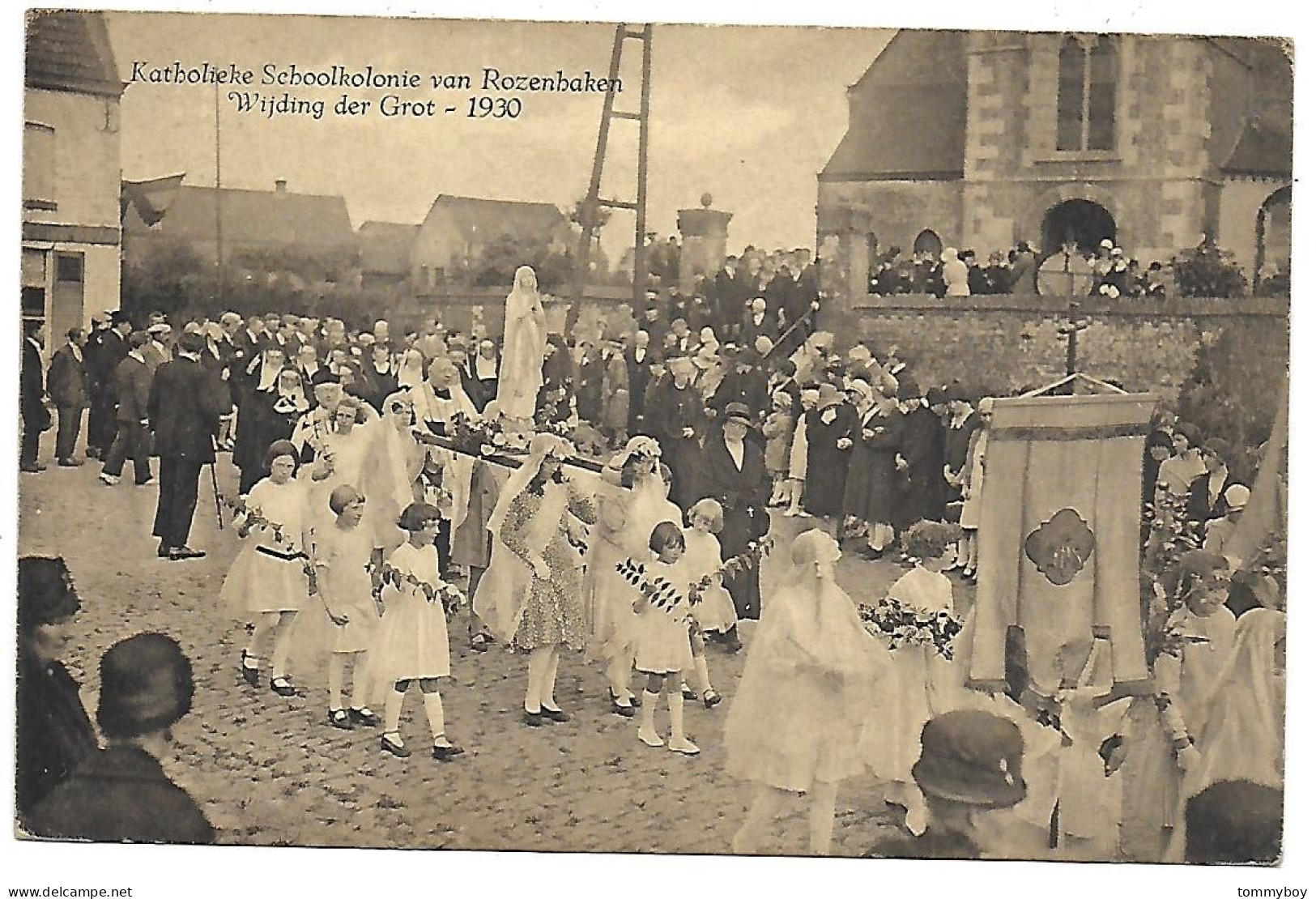 CPA Russeignies, Katholieke Schoolkolonie Van Rozenhaken, Wijding Der Grot - 1930 - Mont-de-l'Enclus