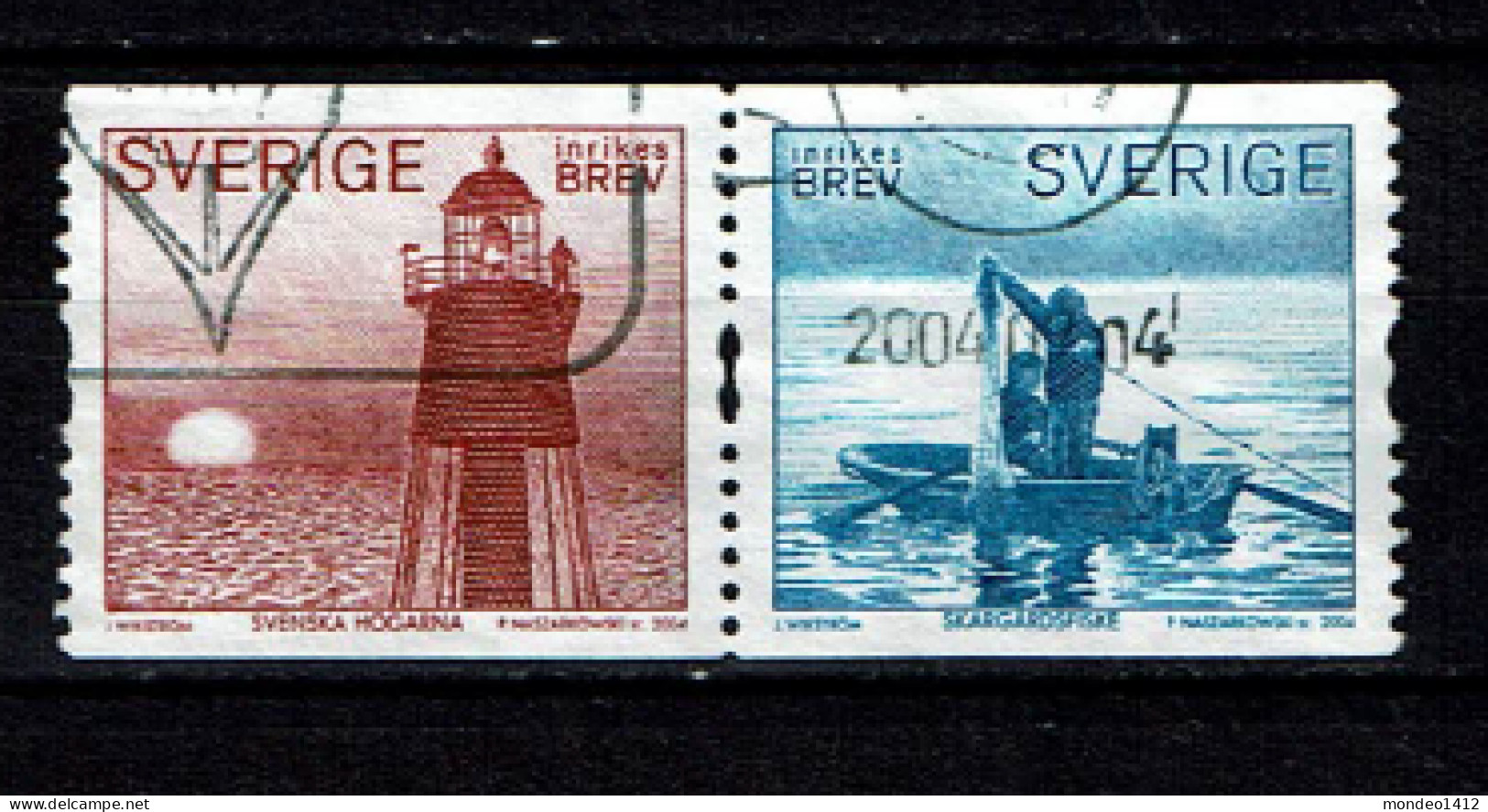 Sweden 2004 - Pecheur, Phare, Fishing, Lighthouse  - Used - Usati
