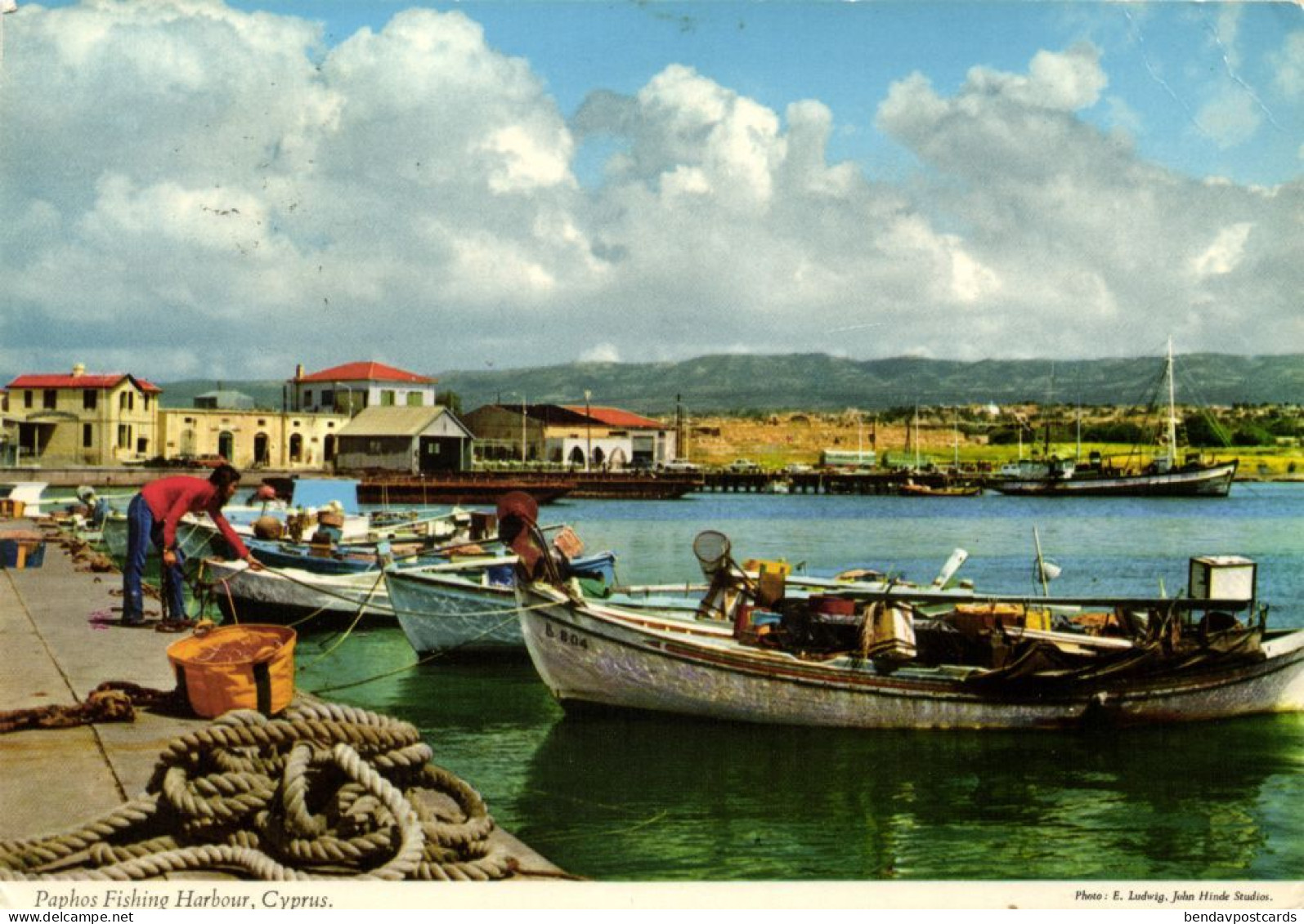 Cyprus, PAPHOS, Fishing Harbour (1980) Postcard - Chipre