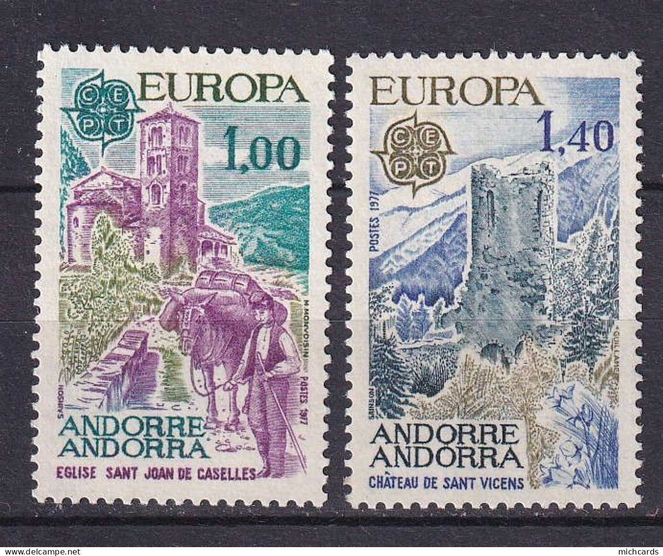 169 ANDORRE 1977 - Y&T 261/62 - Europa Chapelle Chateau - Neuf ** (MNH) Sans Charniere - Nuevos