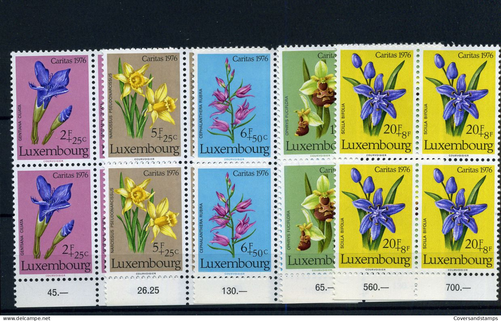 Luxembourg - 886/90 En Bloque De 4 - MNH ** - Caritas 1976 - Ungebraucht