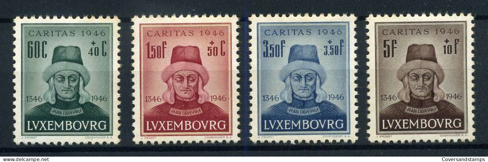 Luxembourg - 388/91 - Caritas 1946 - MH * - Ongebruikt
