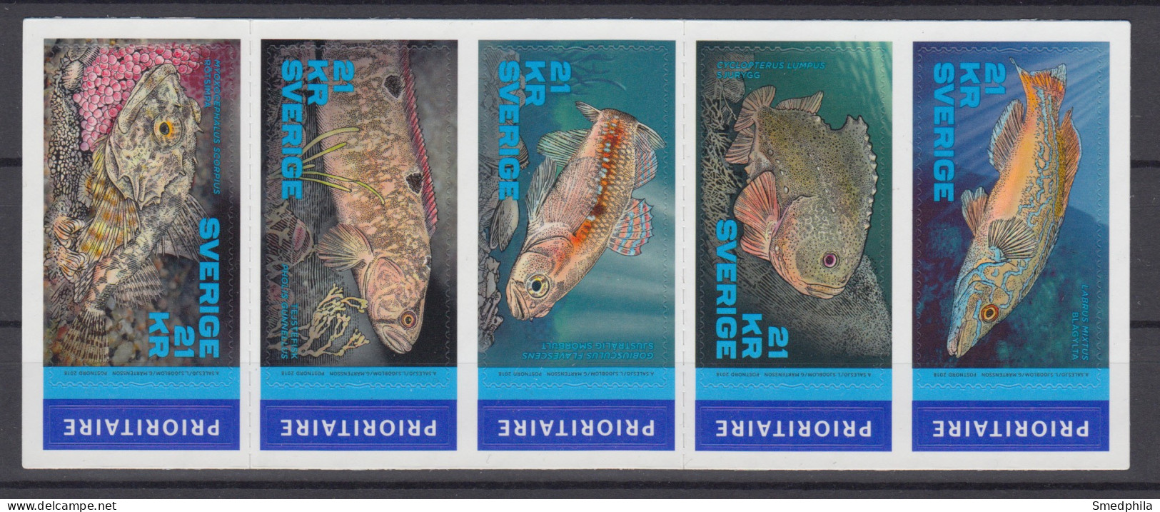 Sweden Booklet 2018 - Fishes MNH ** Self-Adhesive - 1981-..