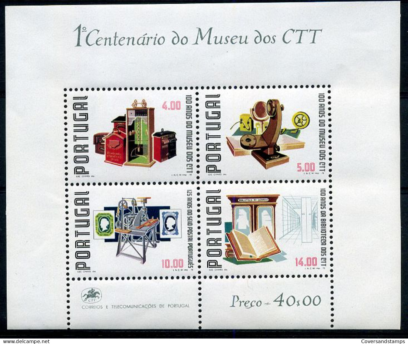 Portugal - Block 1° Centenario Do Museu Dos CTT - MNH ** - Blocks & Sheetlets
