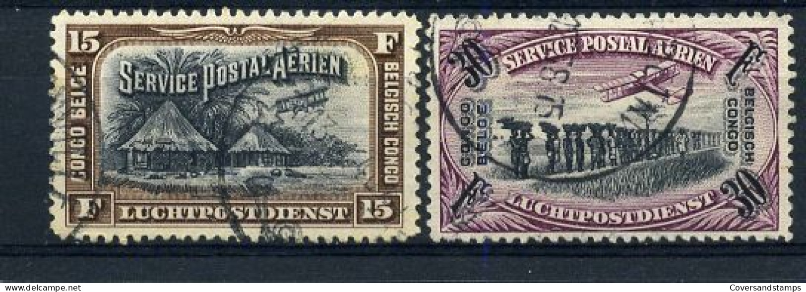 Belgisch Congo - PA5/6 Gest / Obl / Used - Usados