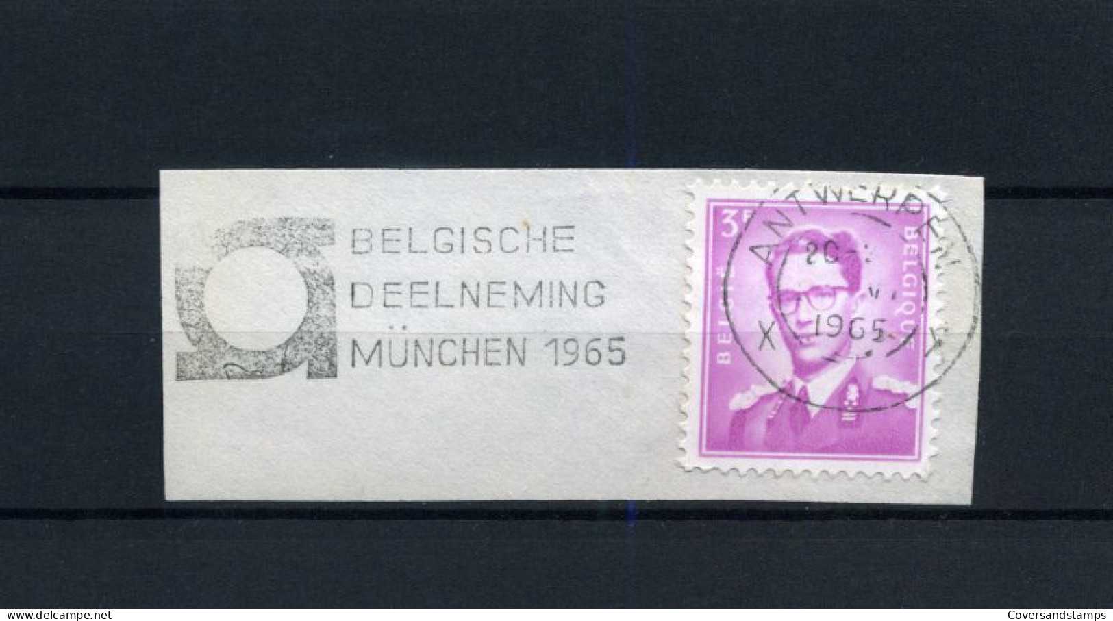 Vlagstempel  / Flamme : "Belgische Deelneming München 1965" - Fragment - Flammes
