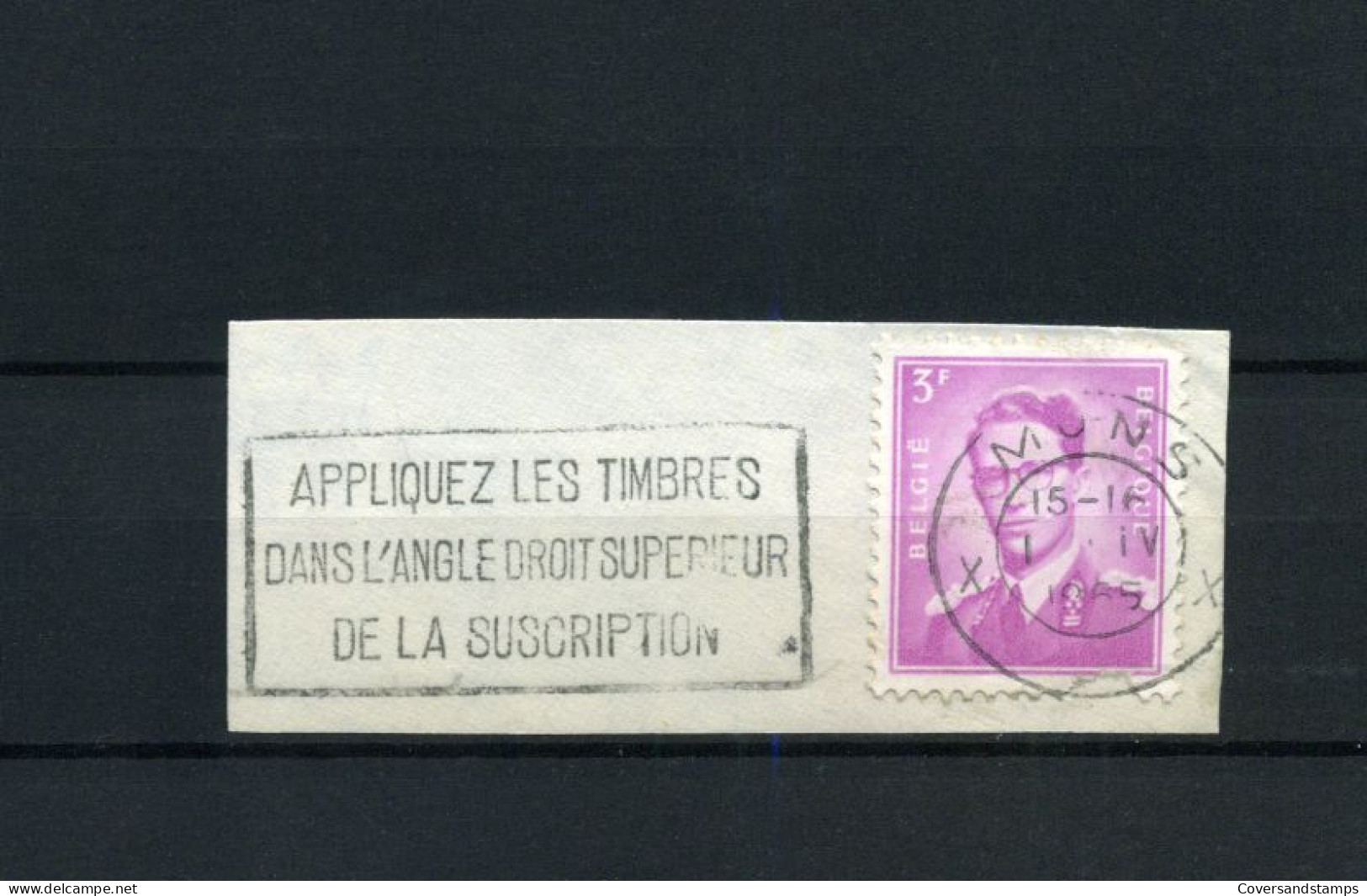 Vlagstempel  / Flamme : "Appliquez Les Timbres Dans L'angle Droit Supérieur De La Suscription" - Fragment - Targhette