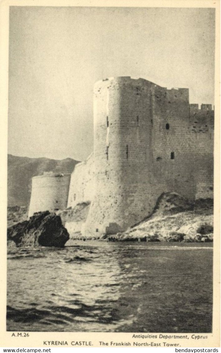 Cyprus, KYRENIA, Castle North-East Tower (1950s) Antiquities Dep. 26 Postcard - Chipre