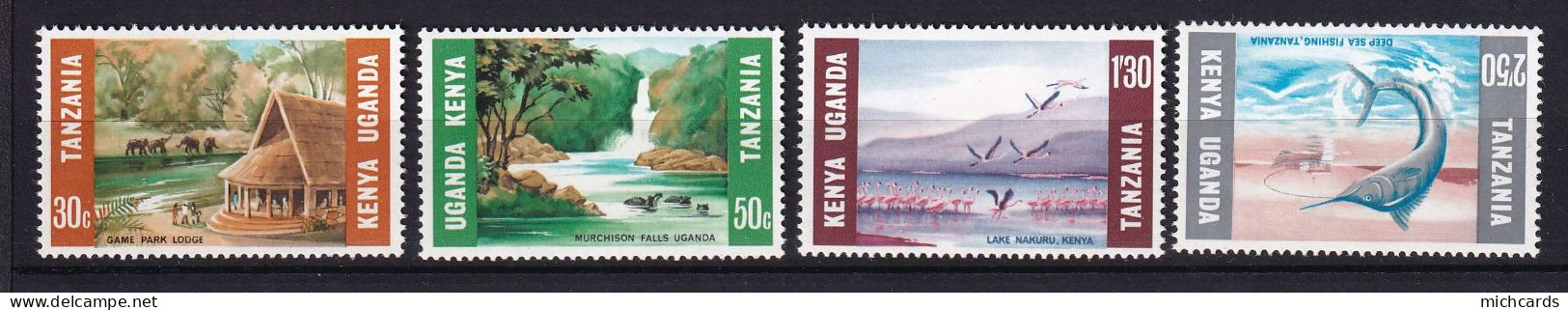 165 EST AFRICAIN 1966 - Y&T 145/48 - Poisson Oiseau Rhinoceros Elephant - Neuf ** (MNH) Sans Charniere - Kenya (1963-...)