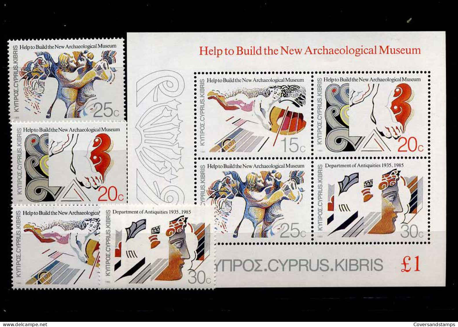 Cyprus - Help To Build The New Archaeological Museum - Block And Stamps - MNH - Unused Stamps