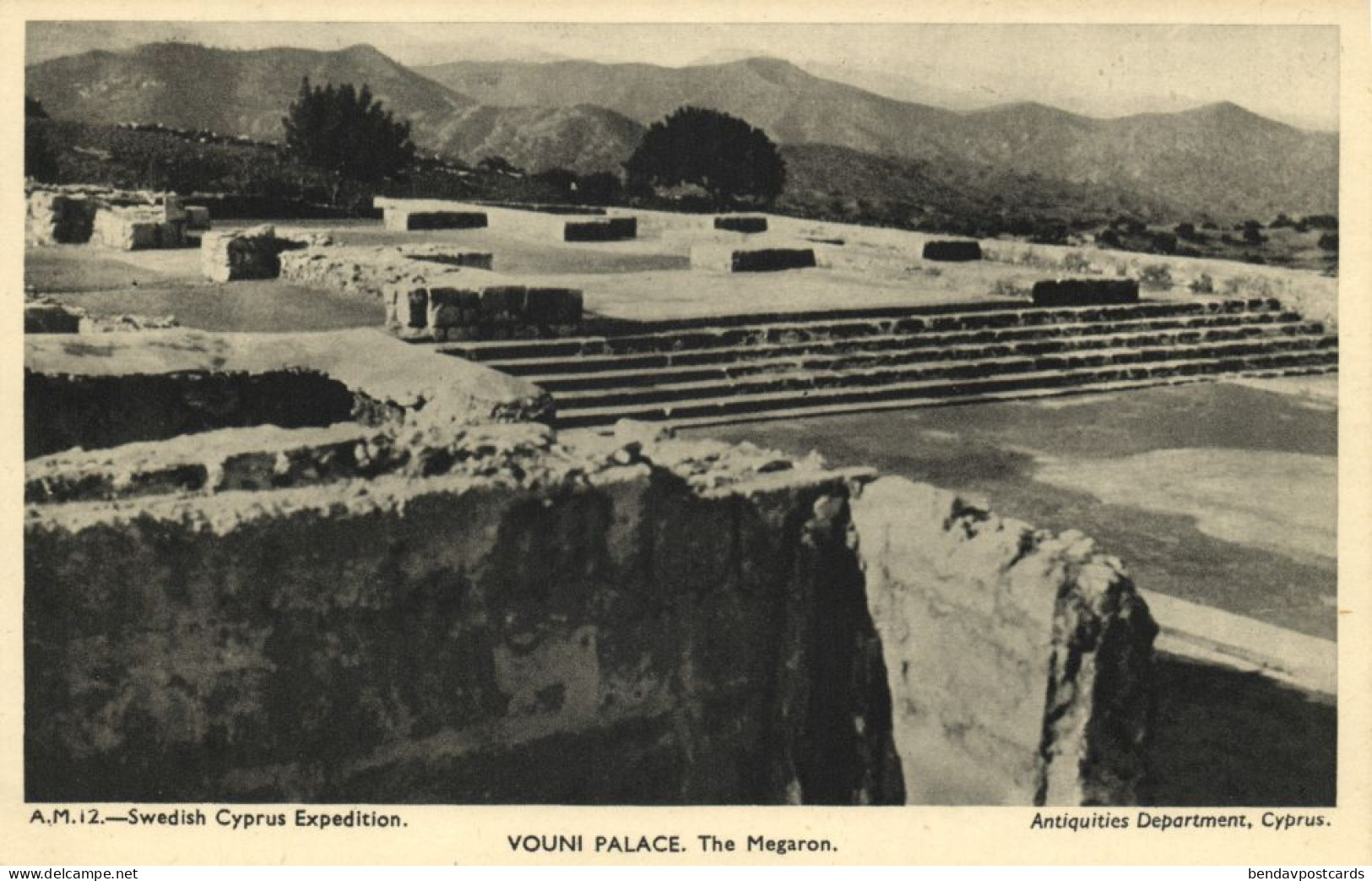 Cyprus, LEFKA, Vouni Palace, The Megaron (1950s) Antiquities Dep. 12 Postcard - Cipro