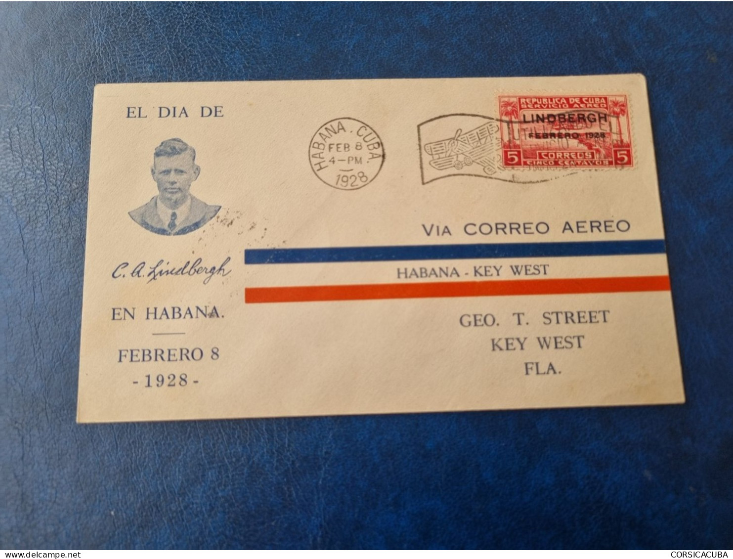 CUBA  PRIMER  DIA  1928   VUELO  DE  LINDBERGH  //  PARFAIT  ETAT  //  1er  CHOIX  // - FDC