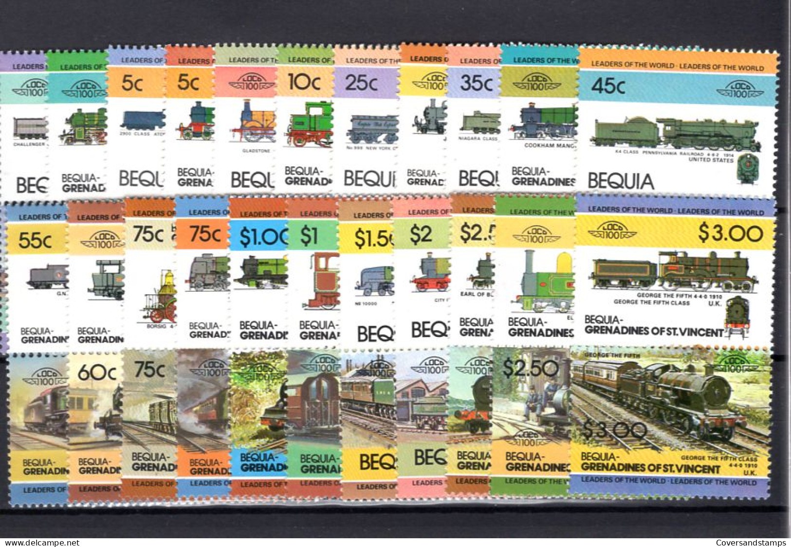  Grenadines Of St. Vincent & Bequia- Trains -  MNH - Trenes