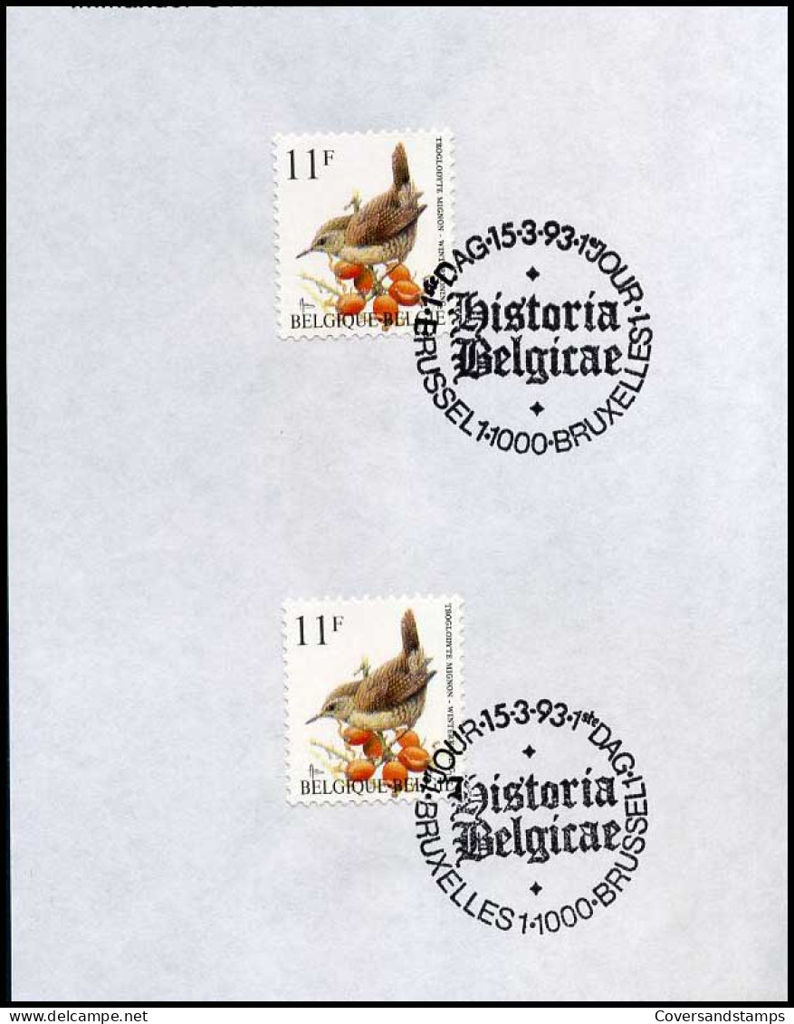 België 2449 Met Bijzondere Afstempeling Brussel-Bruxelles - 1985-.. Oiseaux (Buzin)