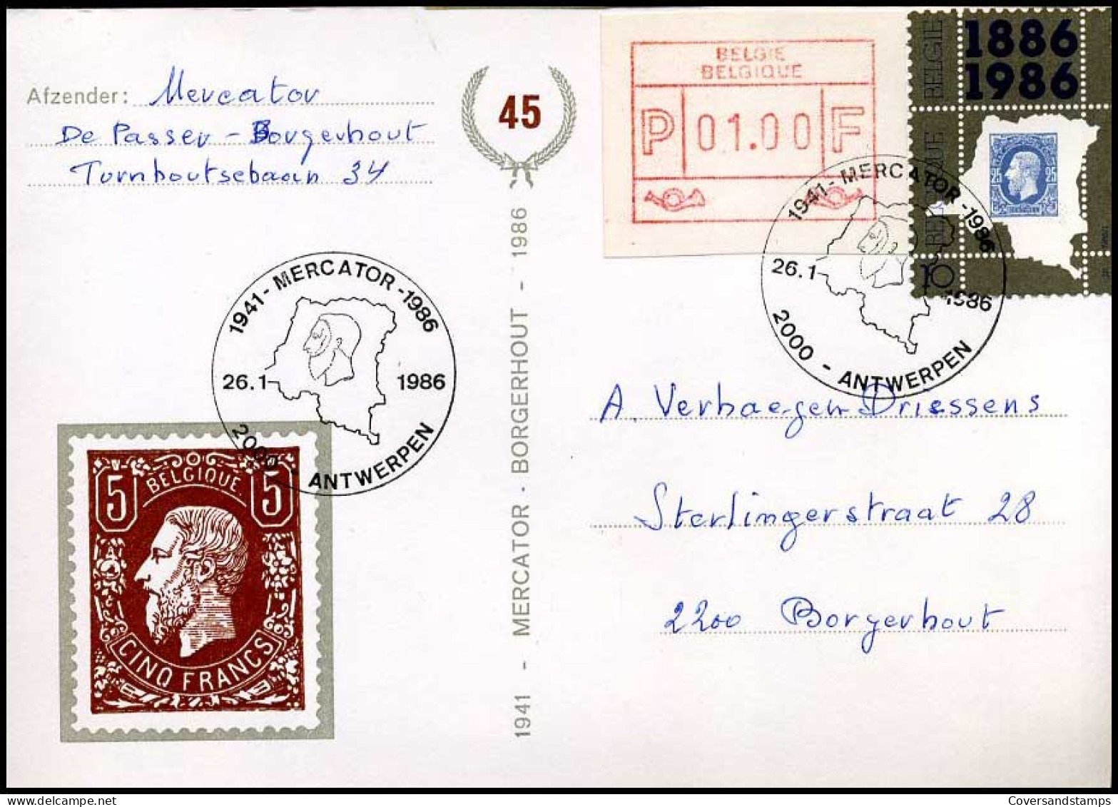 Postkaart, 45 Jaar Mercator - Brieven En Documenten