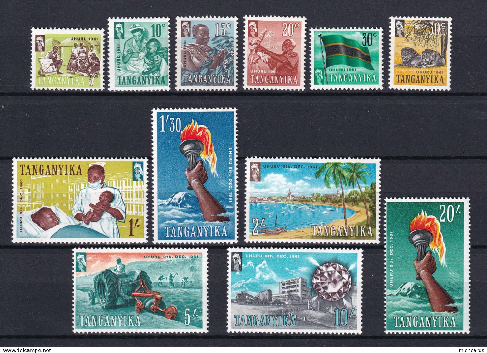 165 TANGANYIKA 1961 - Y&T 40/51 - Serie Definitive  - Neuf ** (MNH) Sans Charniere - Kenya, Uganda & Tanganyika