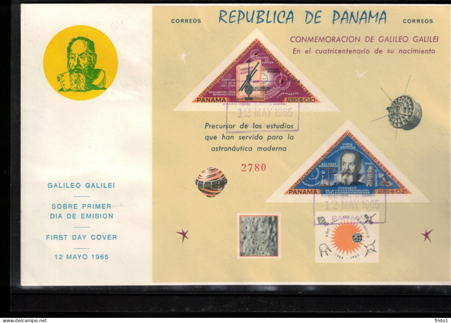 Panama 1965 Astronomy - Galileo Galilei Imperforated Block FDC - Astronomia