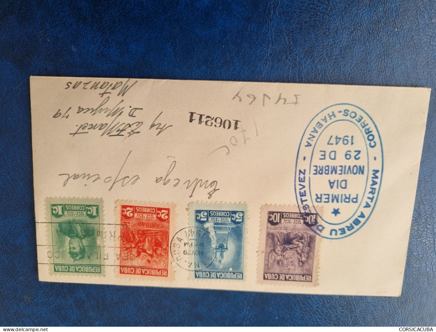 CUBA  PRIMER  DIA  1950   U. P. U.   Certificada  GALIAS  //  PARFAIT  ETAT  //  1er  CHOIX  // - FDC