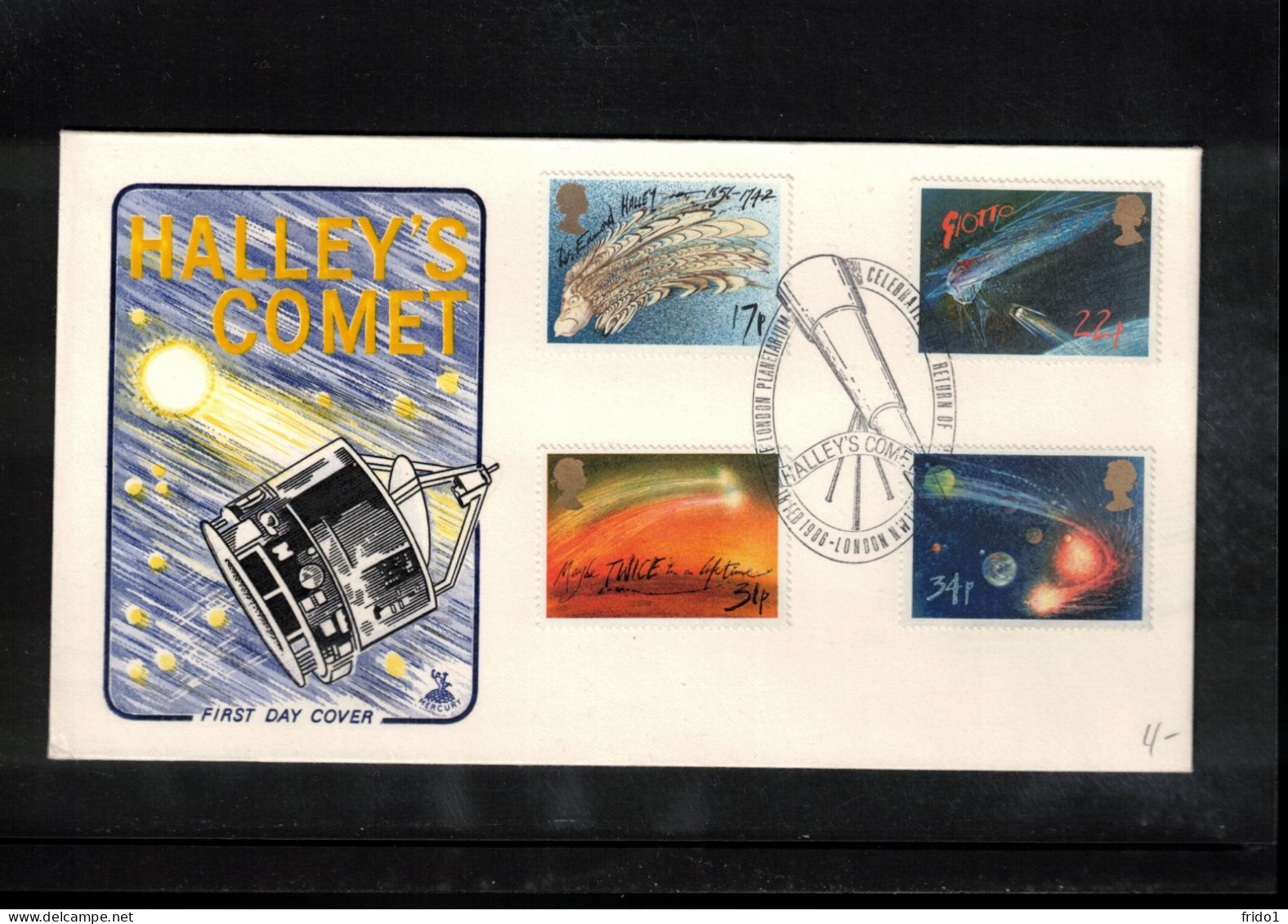 Great Britain 1986 Astronomy Halley's Comet FDC - Astronomie