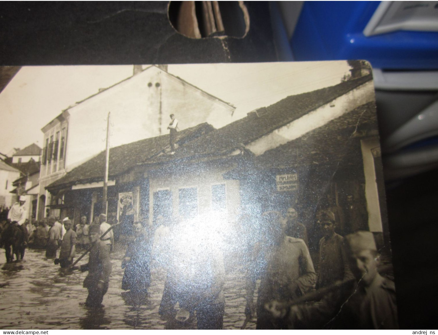 Pljevlja  Poplava Flood Soldiers Group Flood Rescue Old Photo Postcards Rare RRR - Montenegro