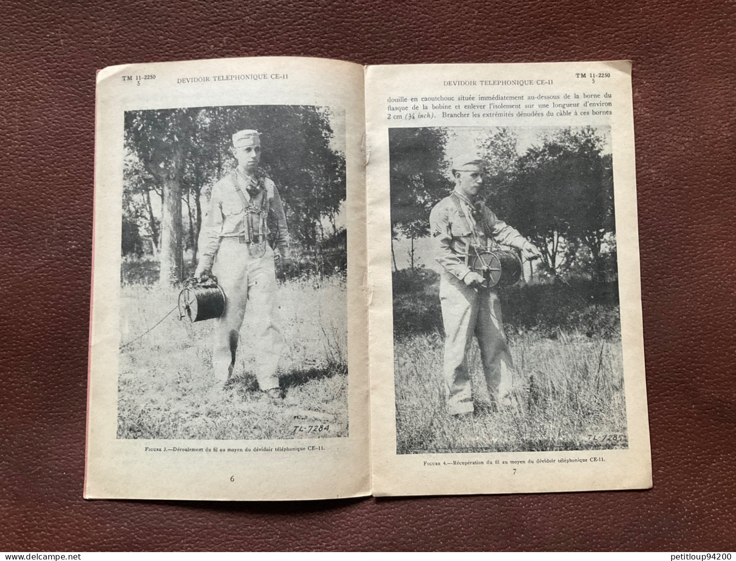 MINISTÈRE De La GUERRE  Dévidoir Téléphonique CE-11 MANUEL TECHNIQUE Juin1944 - Francia