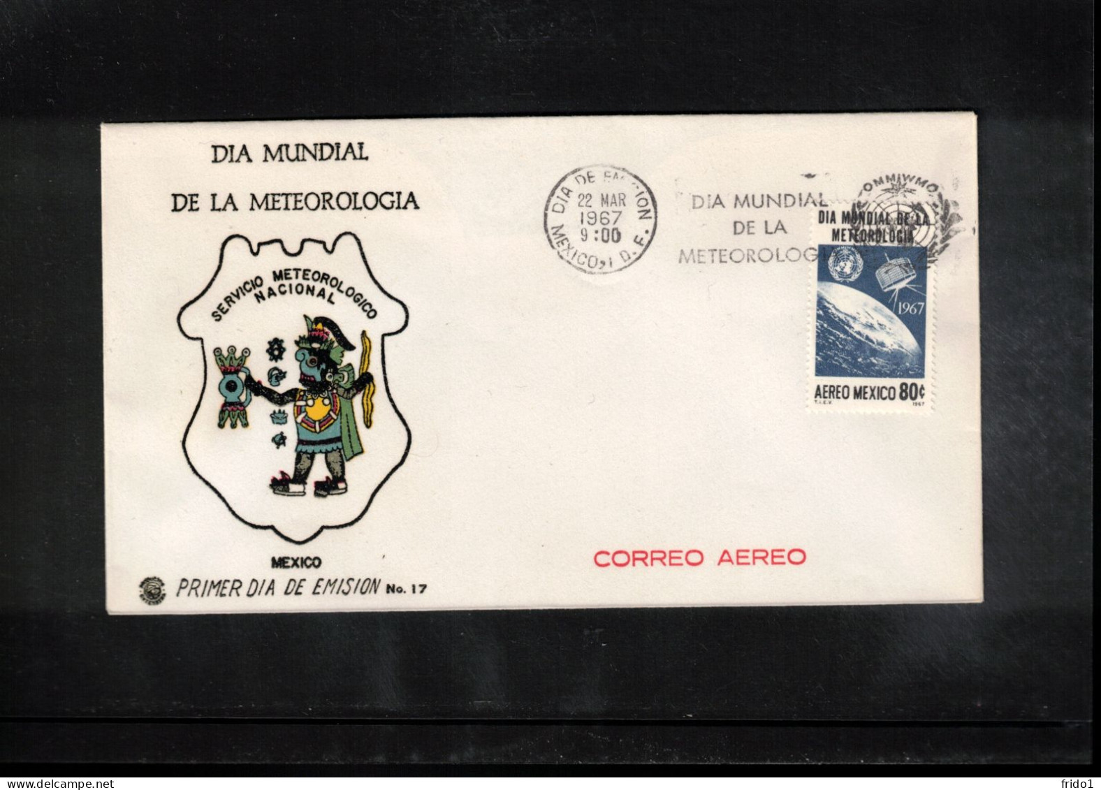 Mexico 1967 World Meteorological Day - Satellites FDC - Clima & Meteorología
