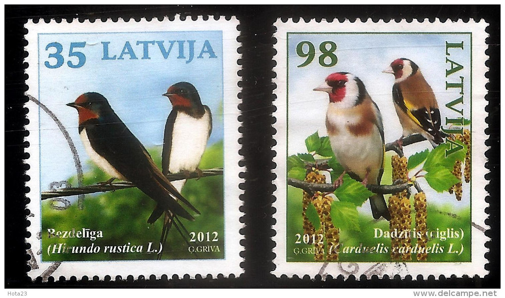 2012 Latvia / Lettonie - Bird 2012 Swallow ; GOLDFINCH  USED (0)  Full Set - Letland