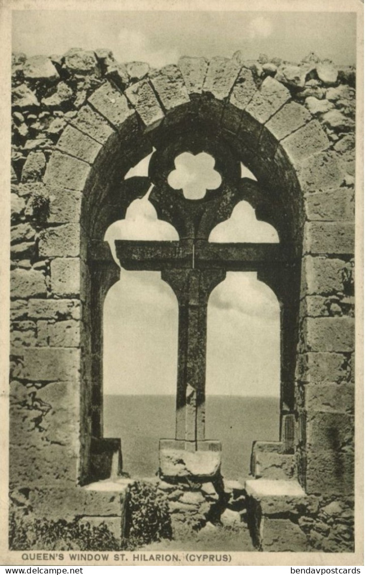 Cyprus, KYRENIA, Saint Hilarion Castle, Queen's Window (1920s) Postcard - Cipro