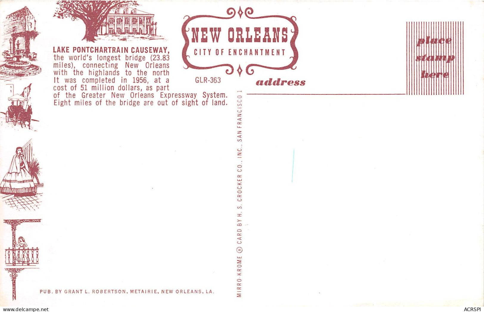 AMERIQUE ETATS UNIS LOUISIANA Lake Pontchartrain Causeway NEW ORLEANS 14(scan Recto-verso) MA425 - New Orleans