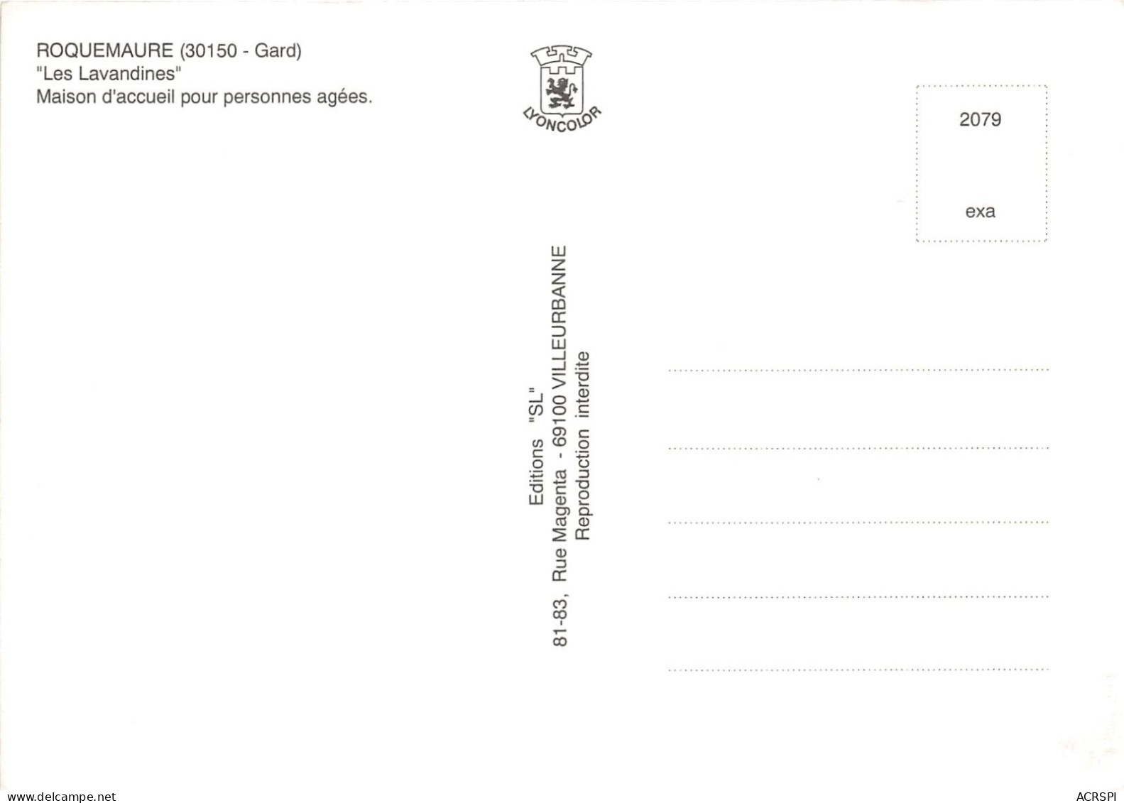 ROQUEMAURE Les Lavandines Maison D Accueil Pour Personnes Agees 23(scan Recto-verso) MA410 - Roquemaure