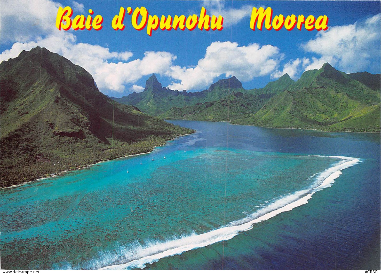 TAHITI Vue Aerienne De L Ile De Moorea Baie D Opunohu Moorea 14(scan Recto-verso) MA450 - Polynésie Française