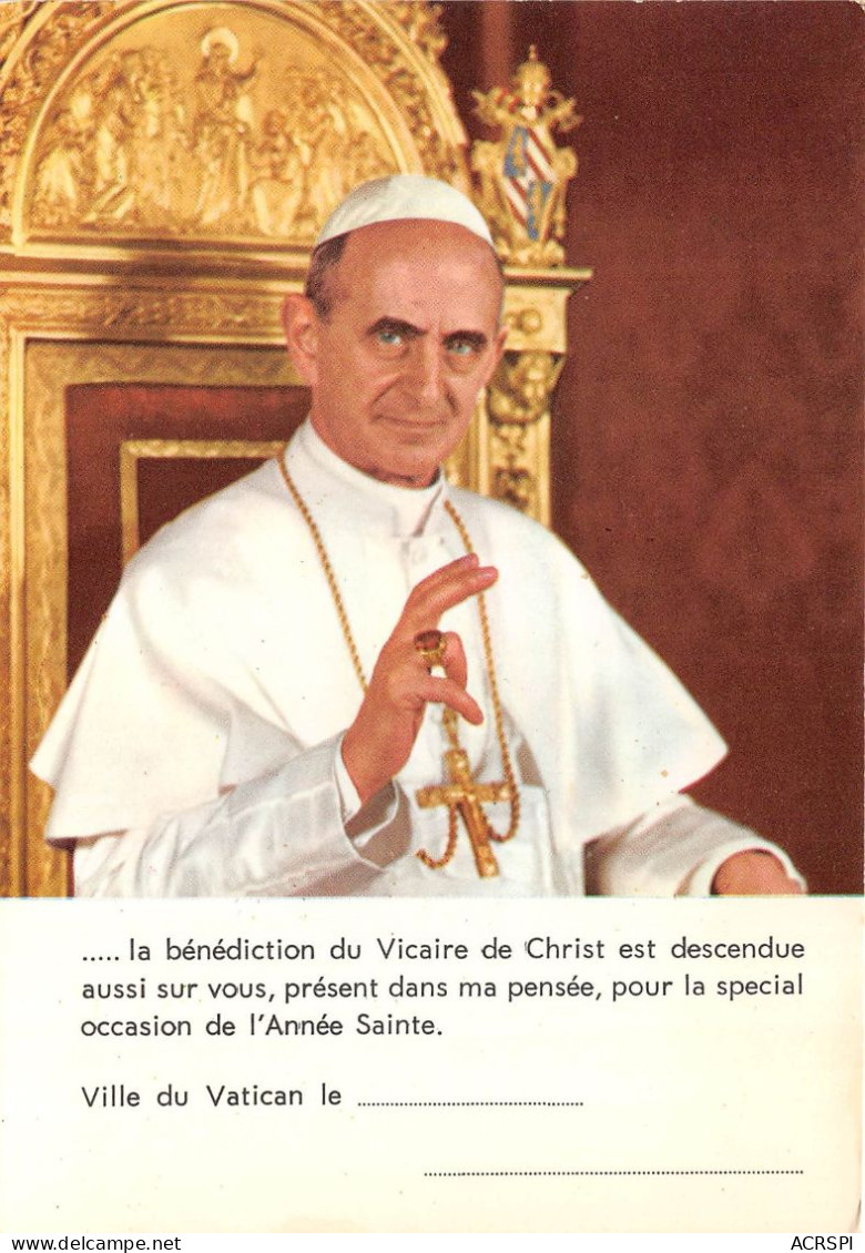 PAUL PP VI La Benediction Du Vicaire De Christ Est Descendue Aussi Sur Vous Present 23(scan Recto-verso) MA433 - Papes