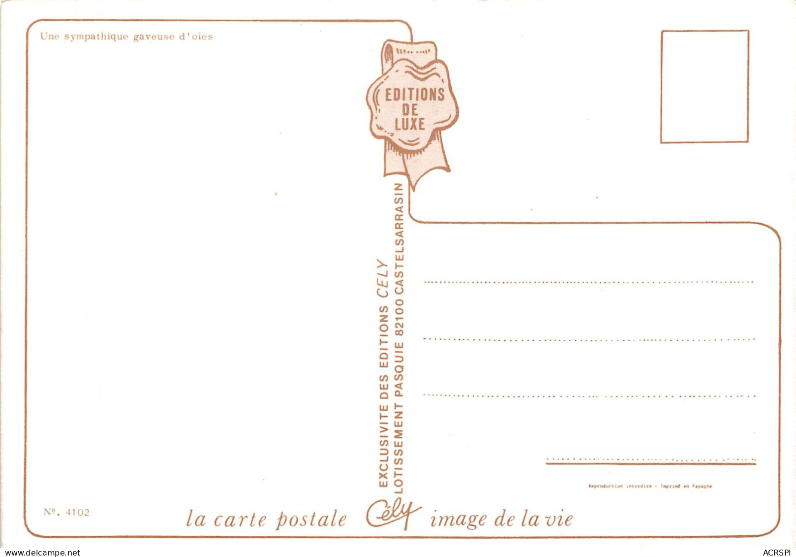 Une Sympathique Gaveuse D Oies Editions Cely Castelsarrasin 11(scan Recto-verso) MA429 - Artisanat